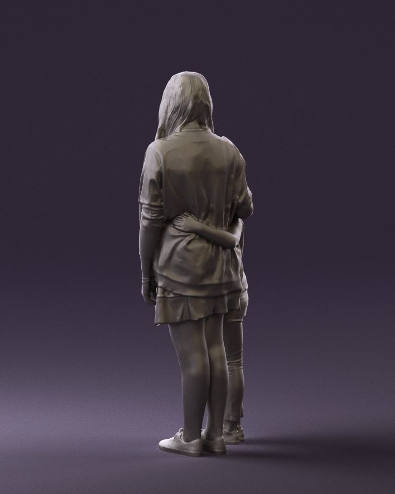 Mom with daughter 0600 3D Print Ready 3D print model_22