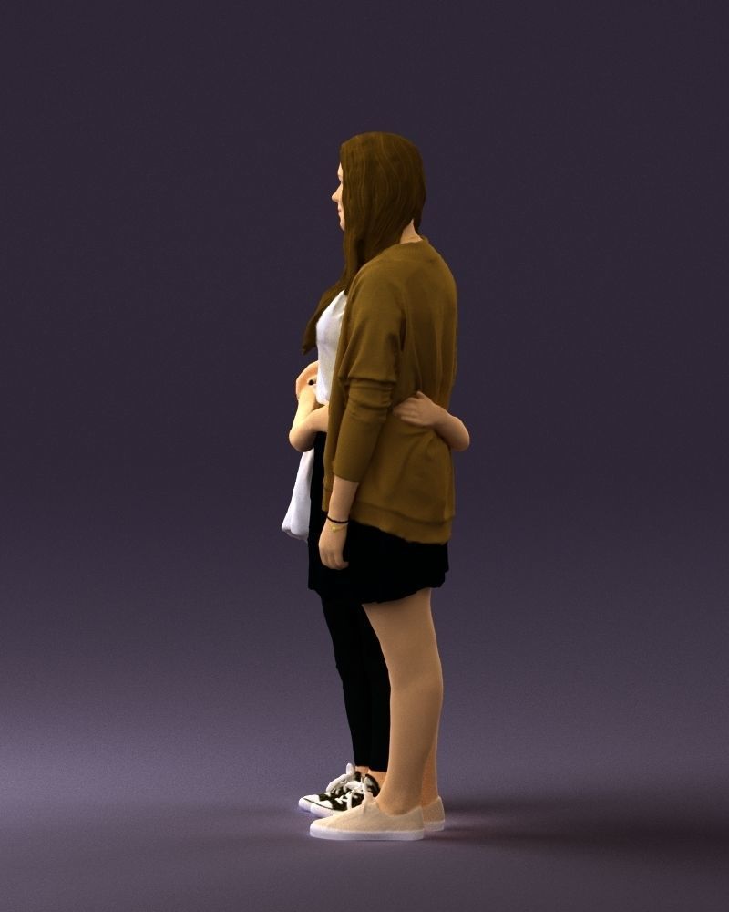 Mom with daughter 0600 3D Print Ready 3D print model_24