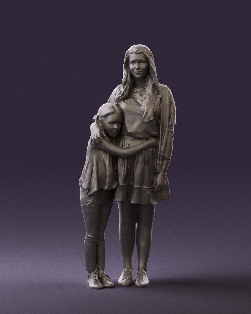 Mom with daughter 0600 3D Print Ready 3D print model_37