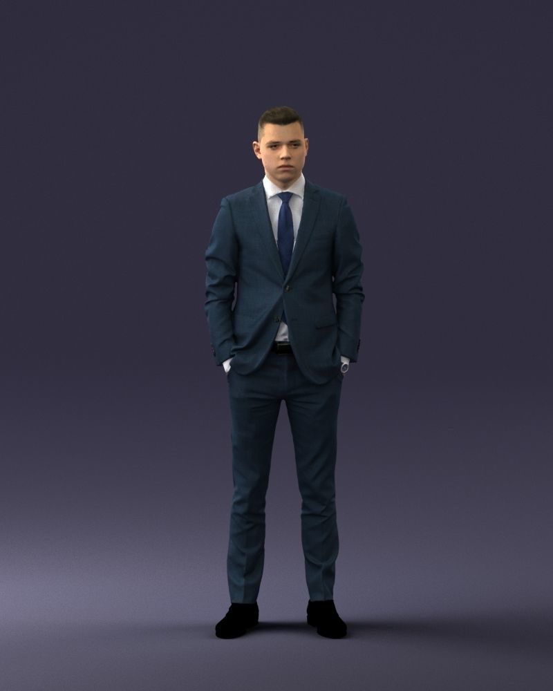000191 Young Businessman in Suit Standing Pose 1012 3dp 3D print model_3