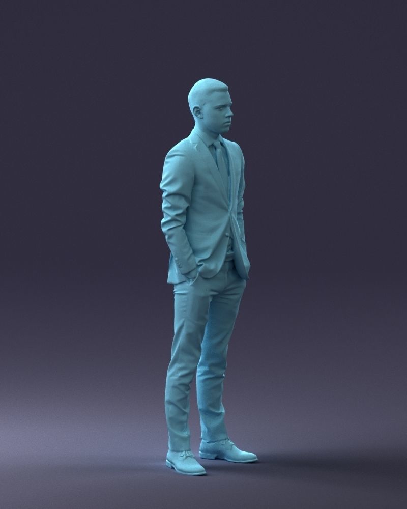 000191 Young Businessman in Suit Standing Pose 1012 3dp 3D print model_10