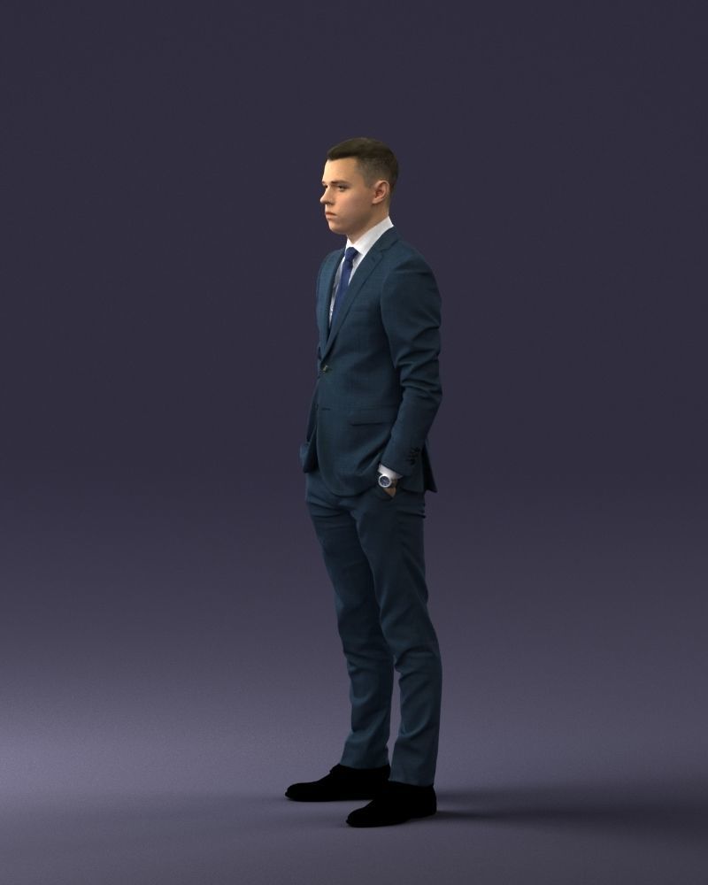 000191 Young Businessman in Suit Standing Pose 1012 3dp 3D print model_27