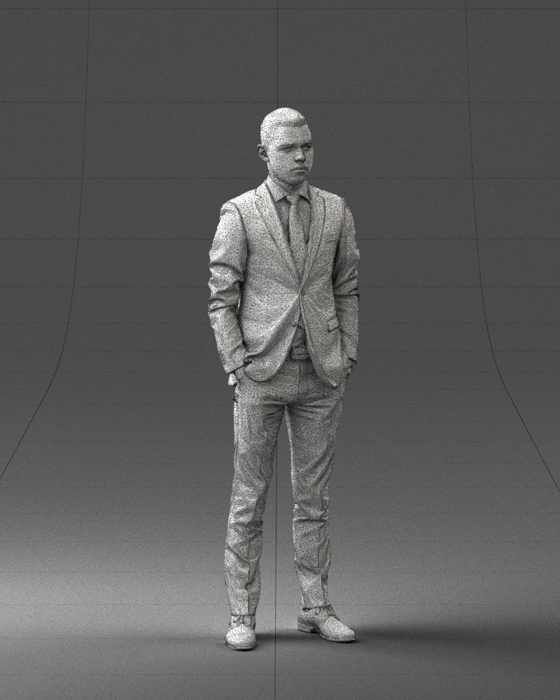 000191 Young Businessman in Suit Standing Pose 1012 3dp 3D print model_8