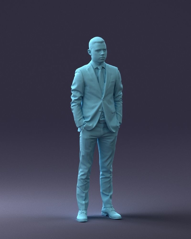 000191 Young Businessman in Suit Standing Pose 1012 3dp 3D print model_7