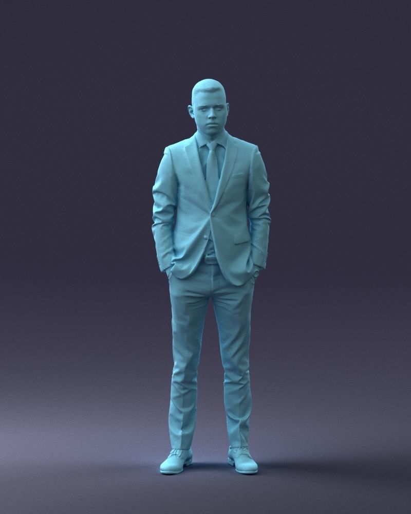 000191 Young Businessman in Suit Standing Pose 1012 3dp 3D print model_4