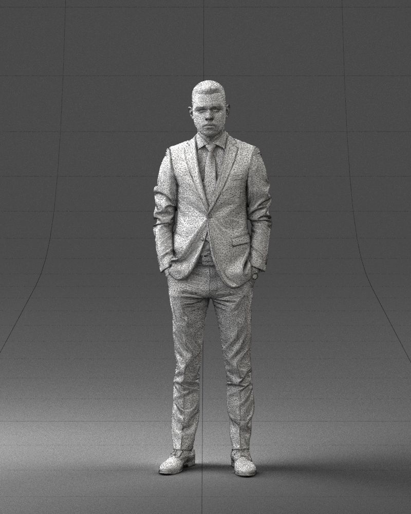 000191 Young Businessman in Suit Standing Pose 1012 3dp 3D print model_38