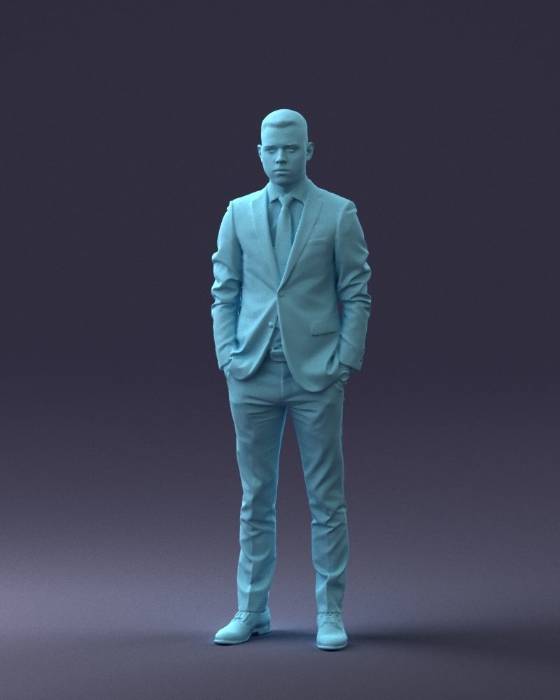000191 Young Businessman in Suit Standing Pose 1012 3dp 3D print model_34