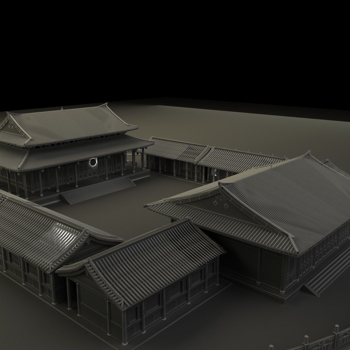 Chinese ancient courtyard house 3D model | CGTrader