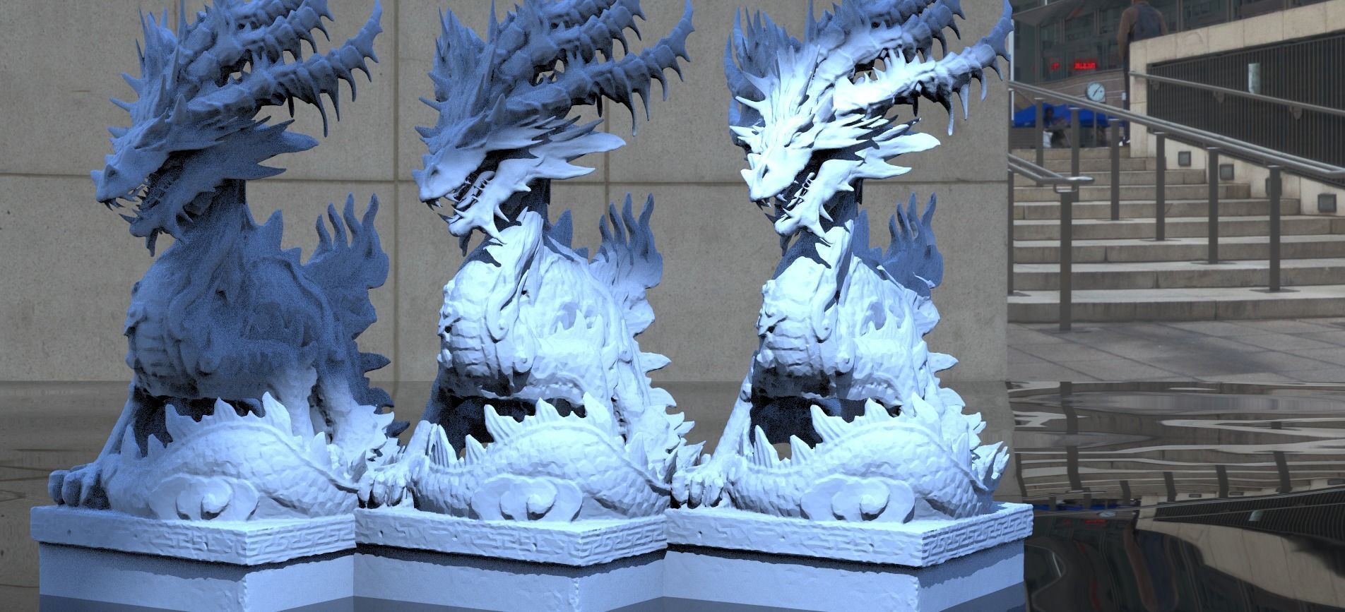 Emperor Dragon Statue  3D model_2