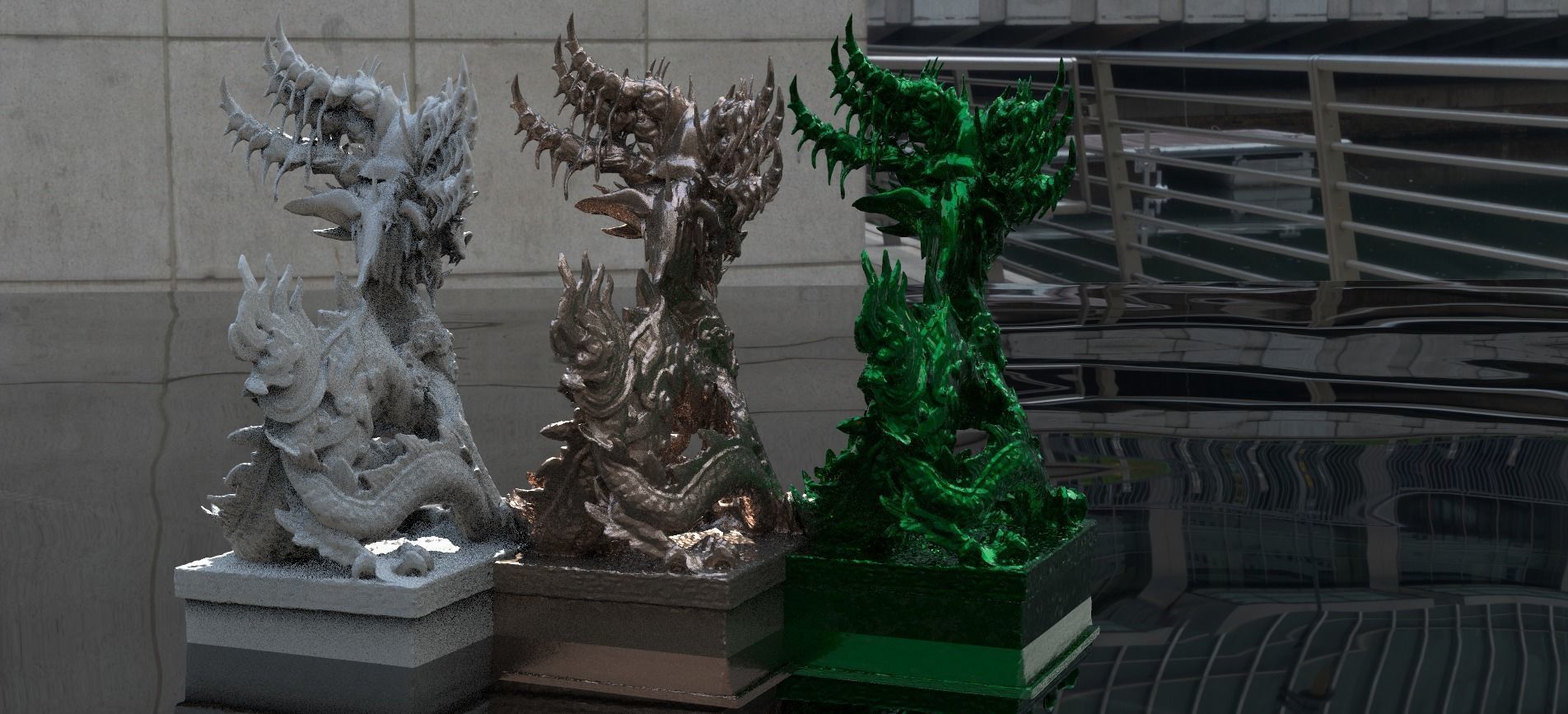 Emperor Dragon Statue  3D model_3