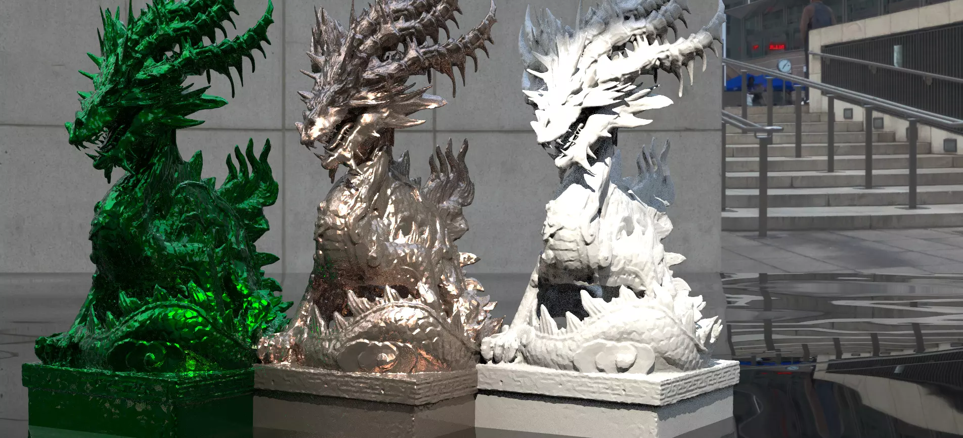 Emperor Dragon Statue  3D model_0