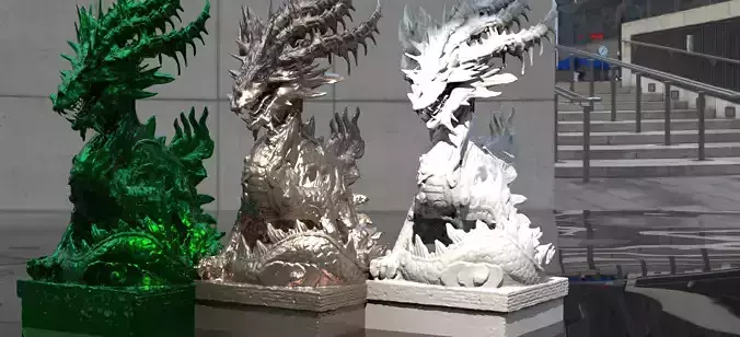 Emperor Dragon Statue  3D model