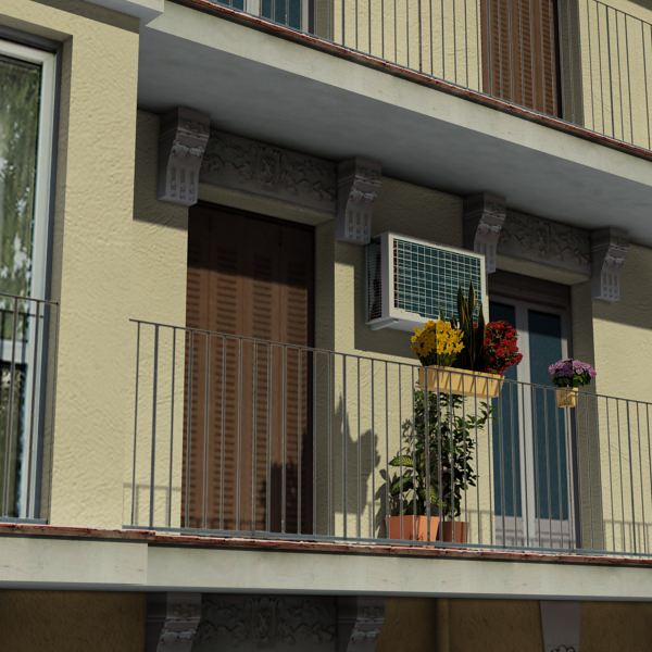 Building apartment Low-poly 3D model_5