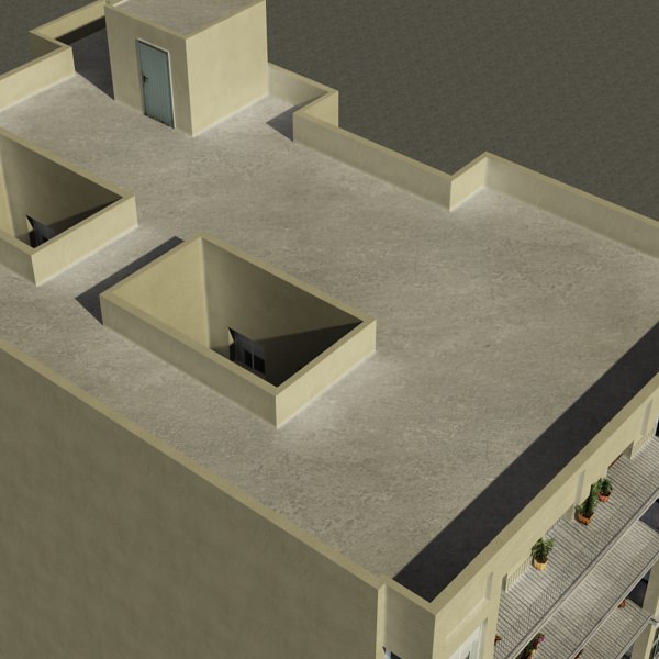 Building apartment Low-poly 3D model_7