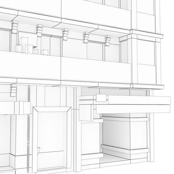 Building apartment Low-poly 3D model_14