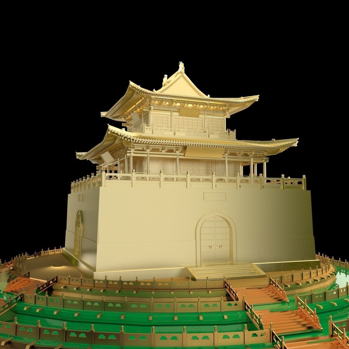 Chinese ancient  house   3D model_1