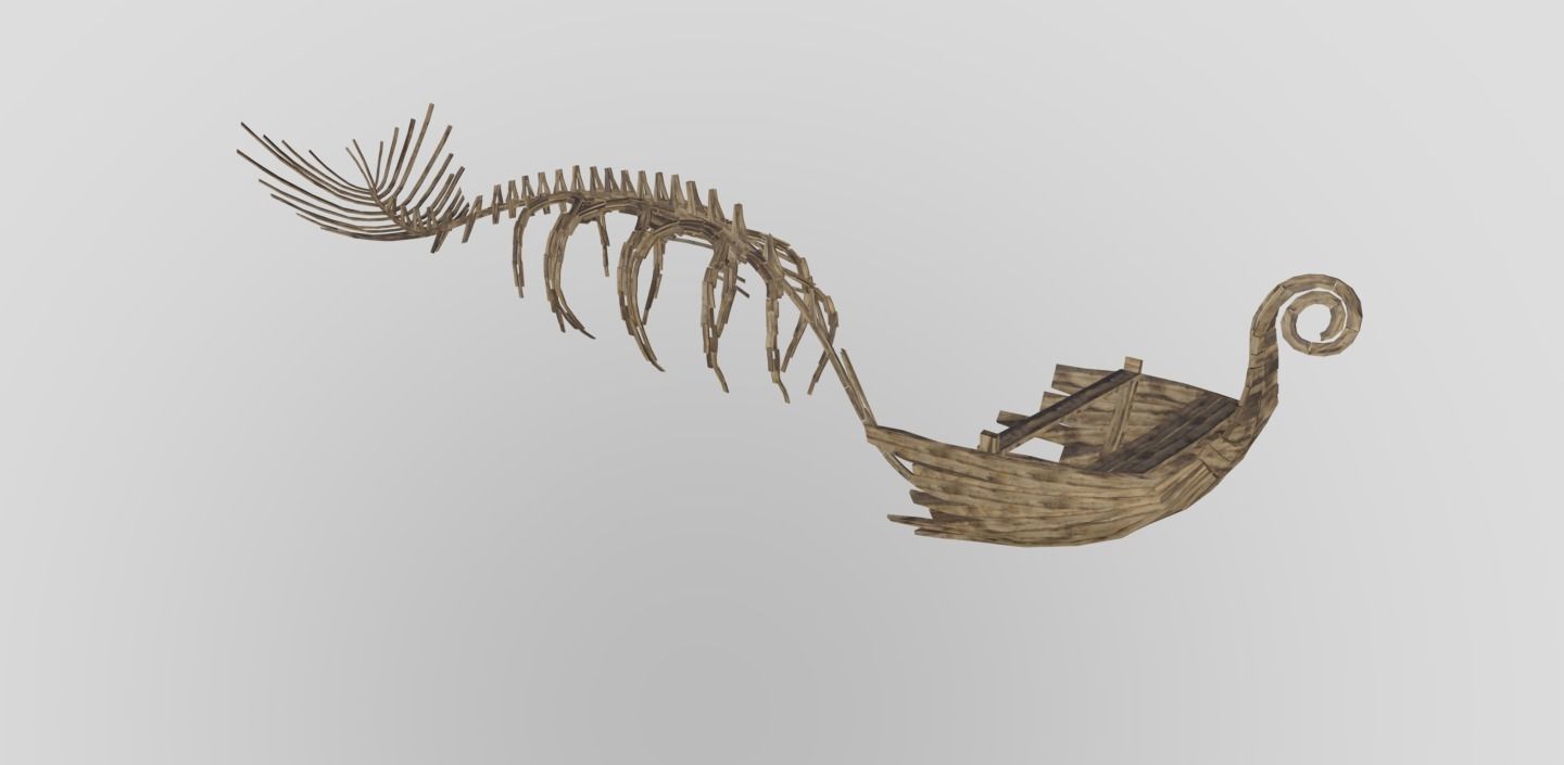 Isolated Nordic Sculpture Low-poly 3D model_8