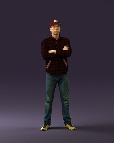 Man in plaid tshirt 0651 3D Print Ready 3D print model