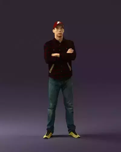 Man in plaid tshirt 0651 3D Print Ready