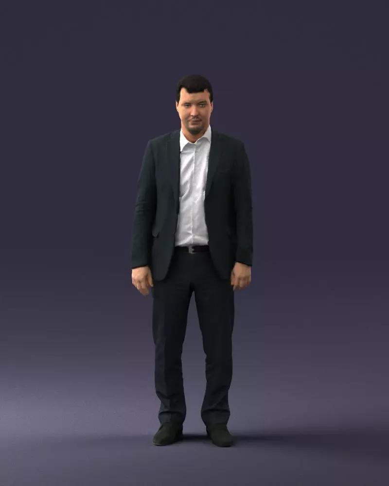 Young man in black suit 0637 3D model_0
