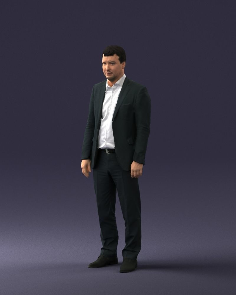 Young man in black suit 0637 3D model_3
