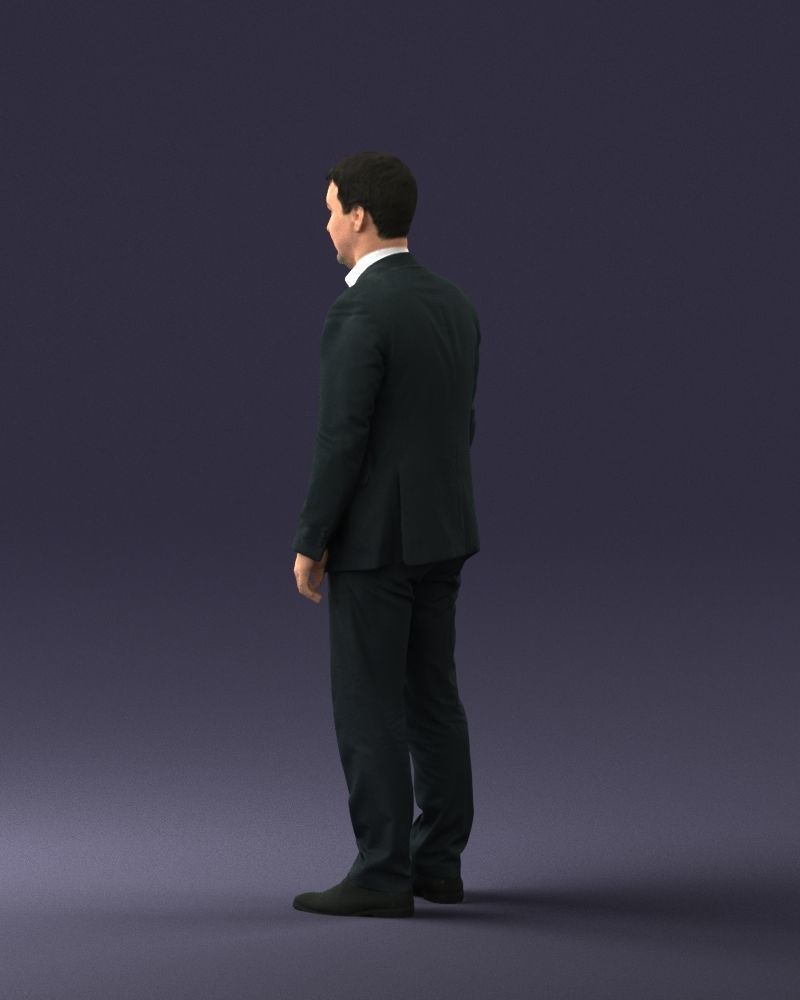 Young man in black suit 0637 3D model_12