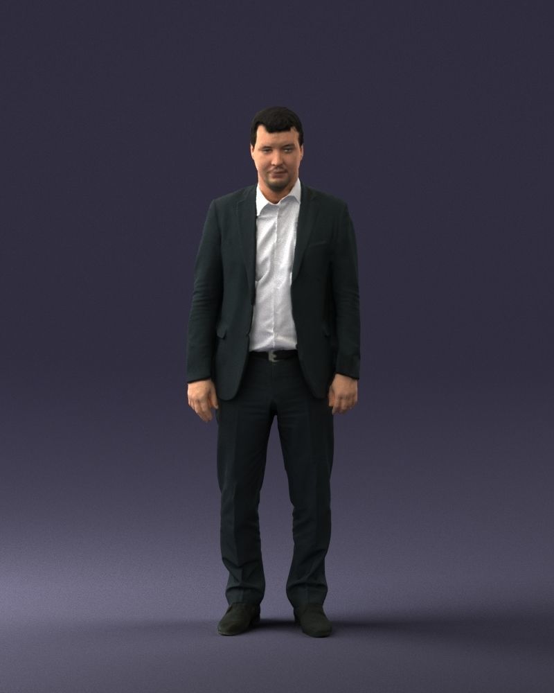 Young man in black suit 0637 3D model_36