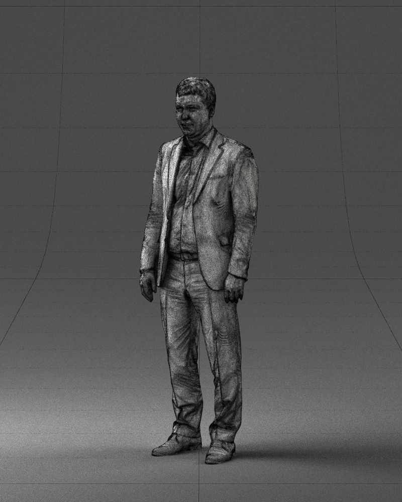 Young man in black suit 0637 3D model_5