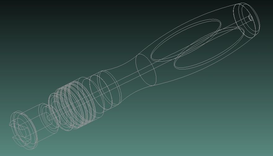 Orthopedic Straight Driver Handle 3D model_4