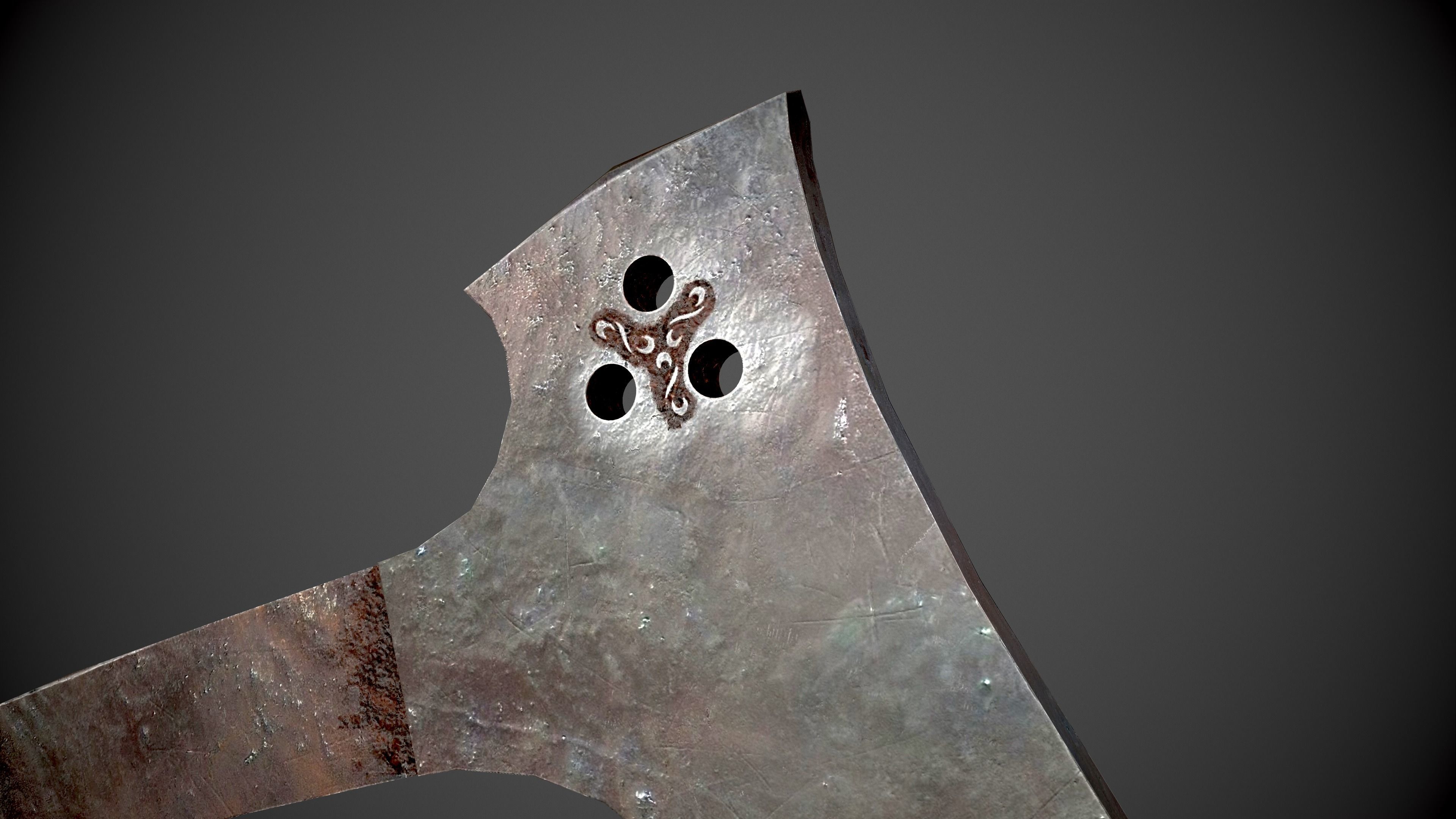 Old Hatchet - PBR GAME READY Low-poly 3D model_9