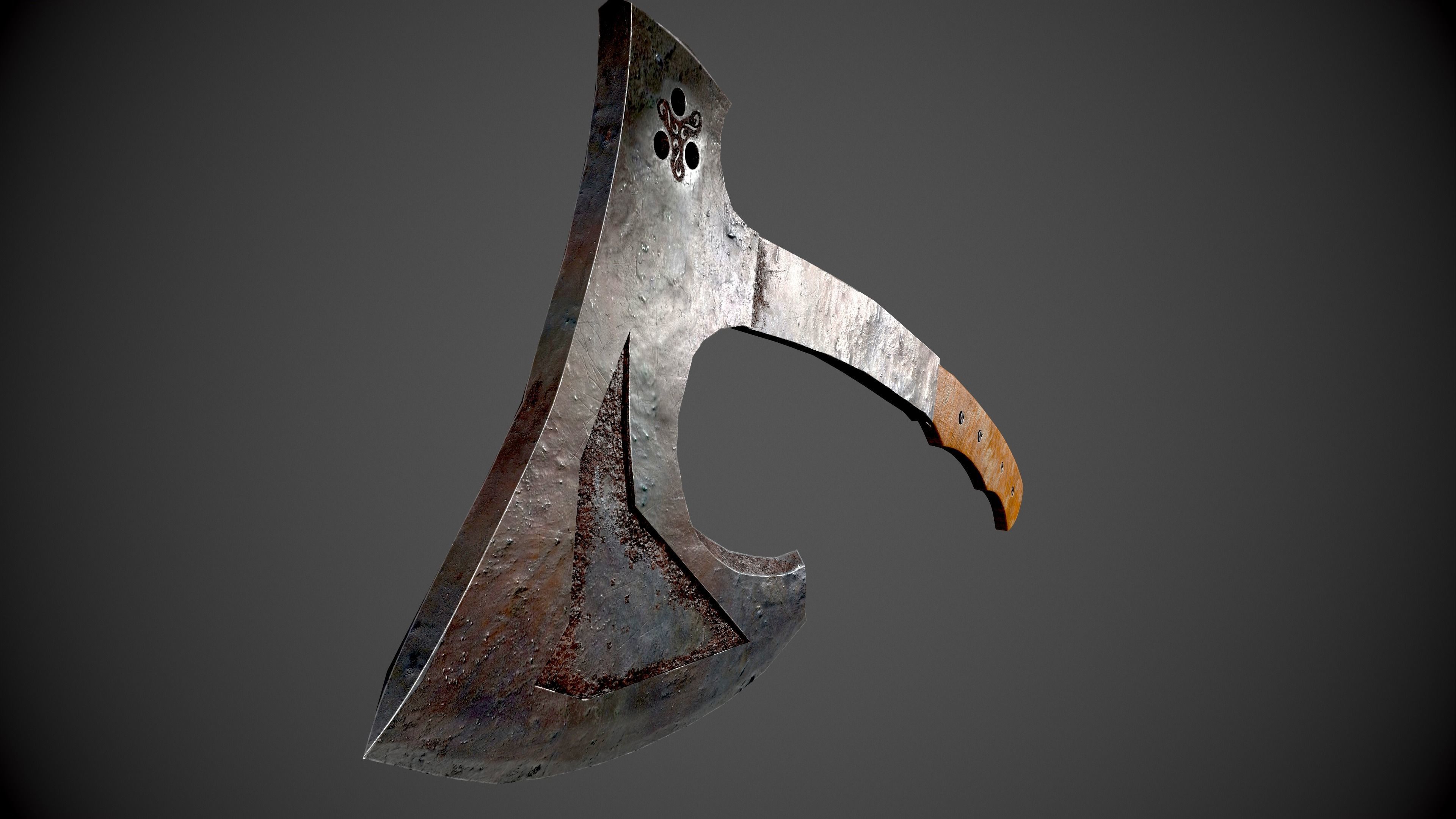 Old Hatchet - PBR GAME READY Low-poly 3D model_3