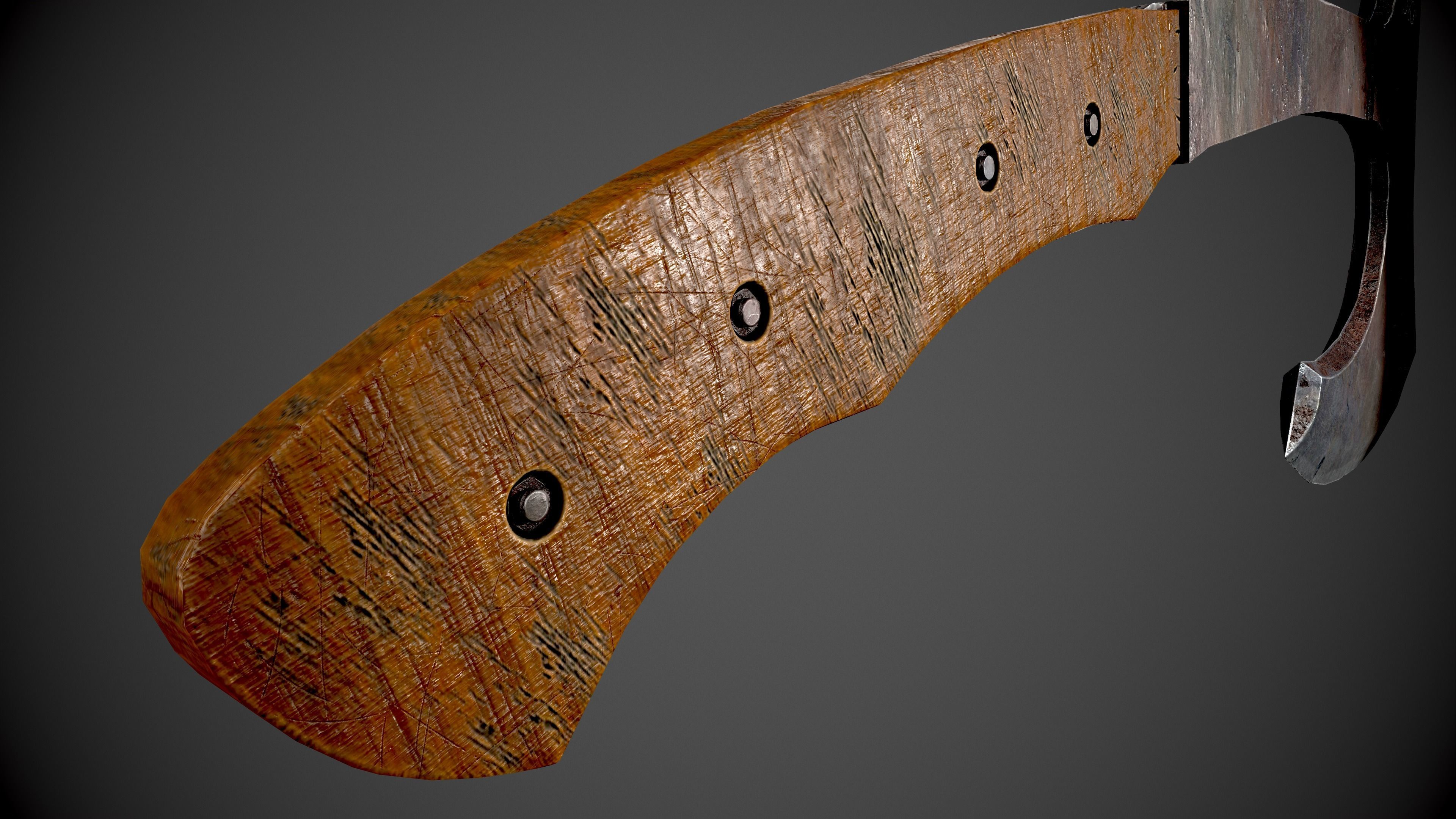 Old Hatchet - PBR GAME READY Low-poly 3D model_6