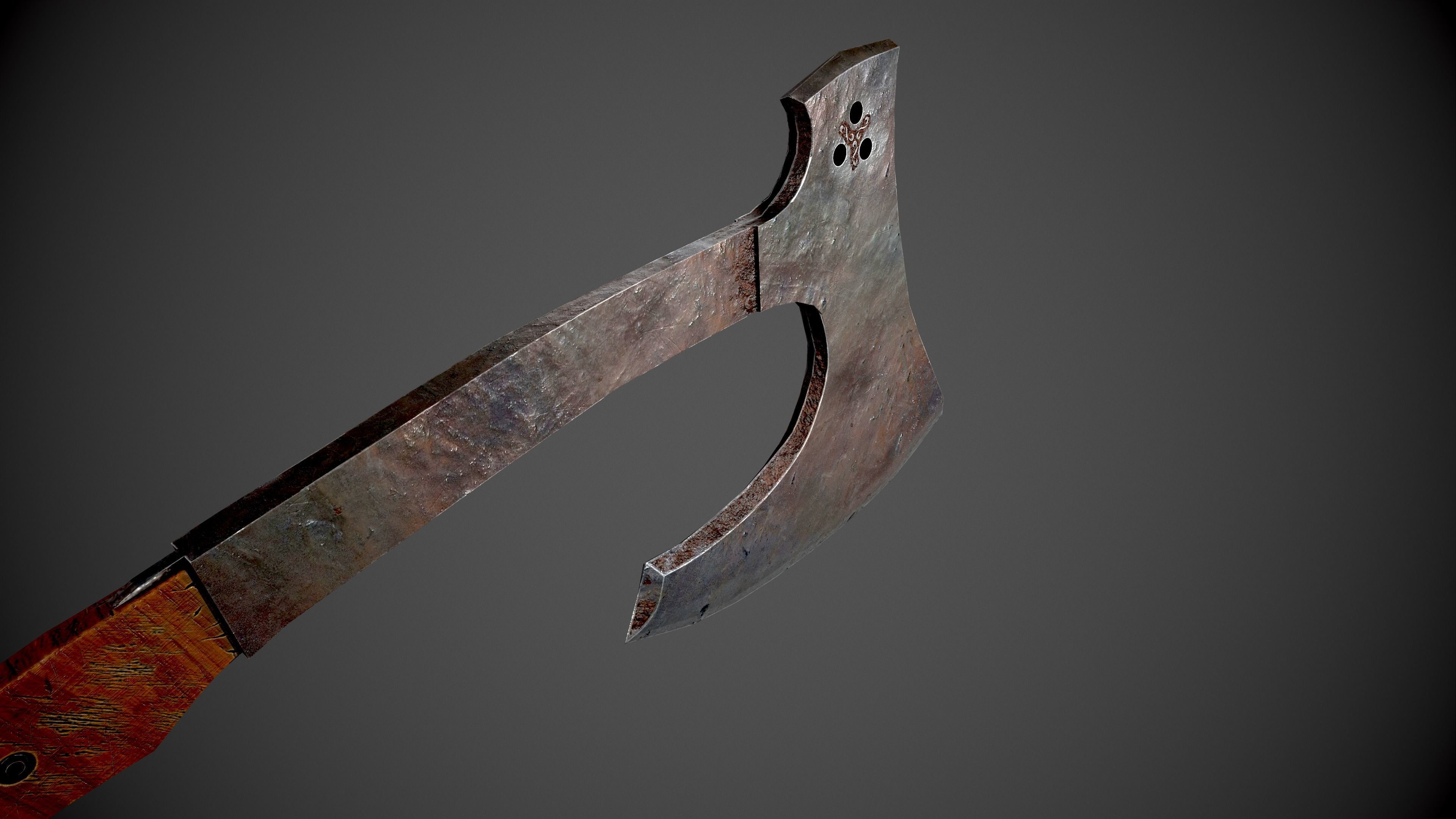Old Hatchet - PBR GAME READY Low-poly 3D model_5