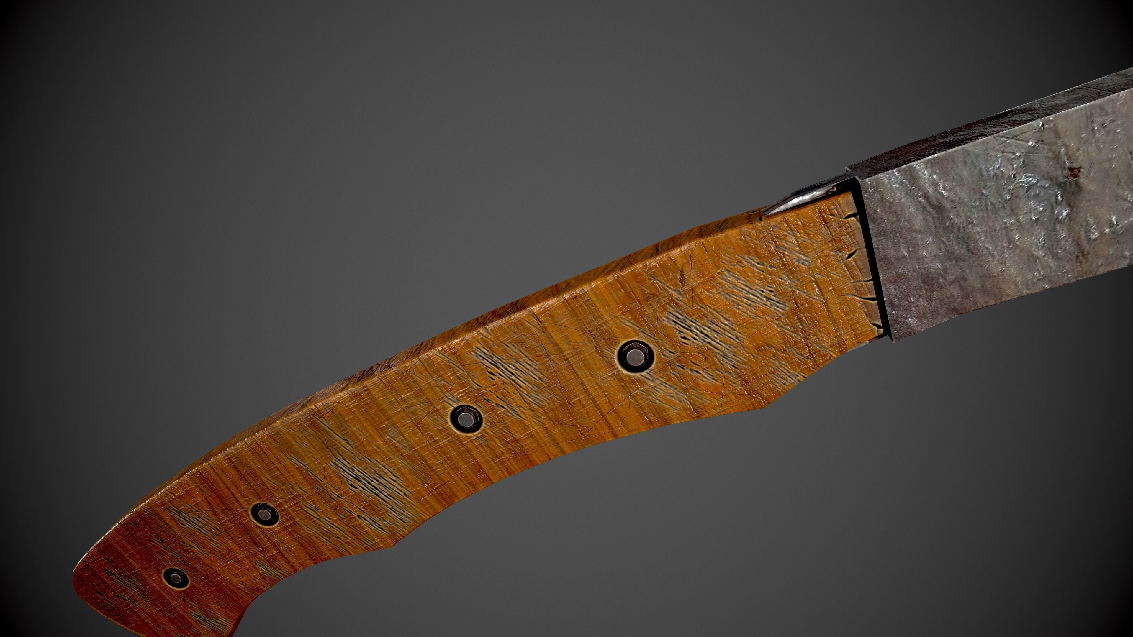 Old Hatchet - PBR GAME READY Low-poly 3D model_7