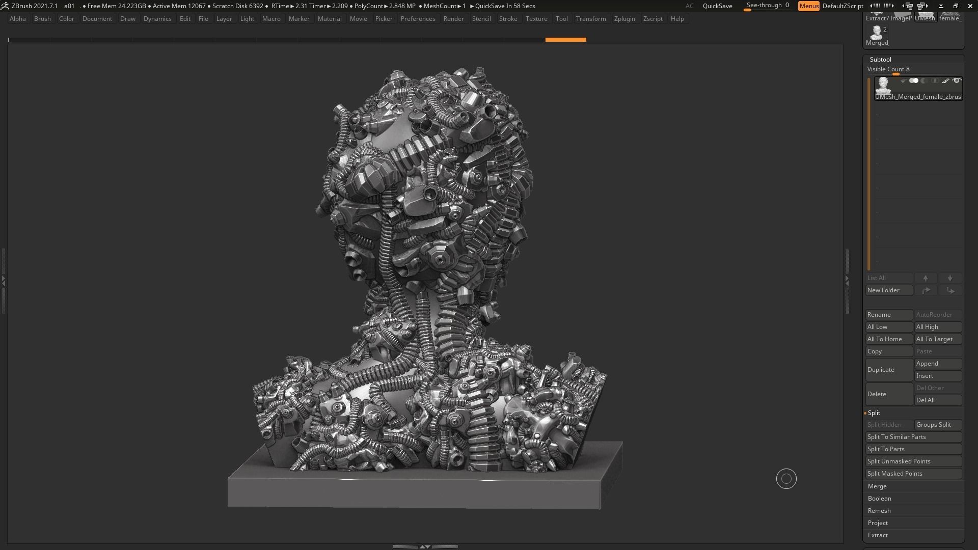 Female robot a01 3dprint model  3D print model_6