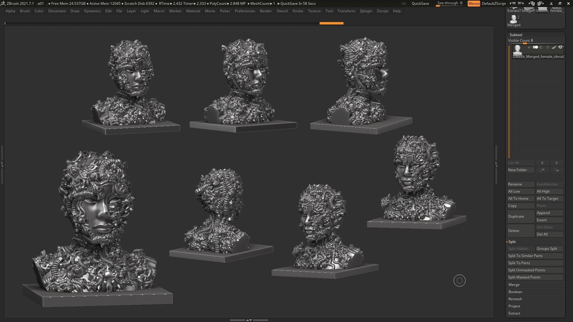 Female robot a01 3dprint model  3D print model_1