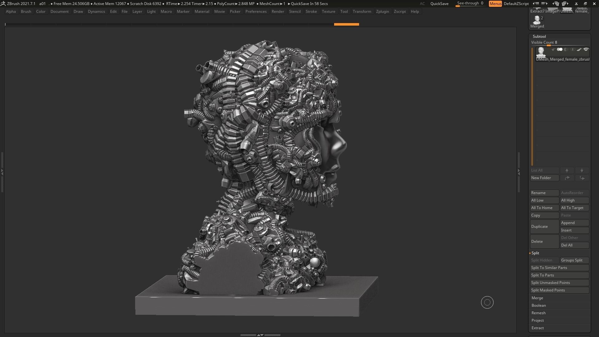 Female robot a01 3dprint model  3D print model_4