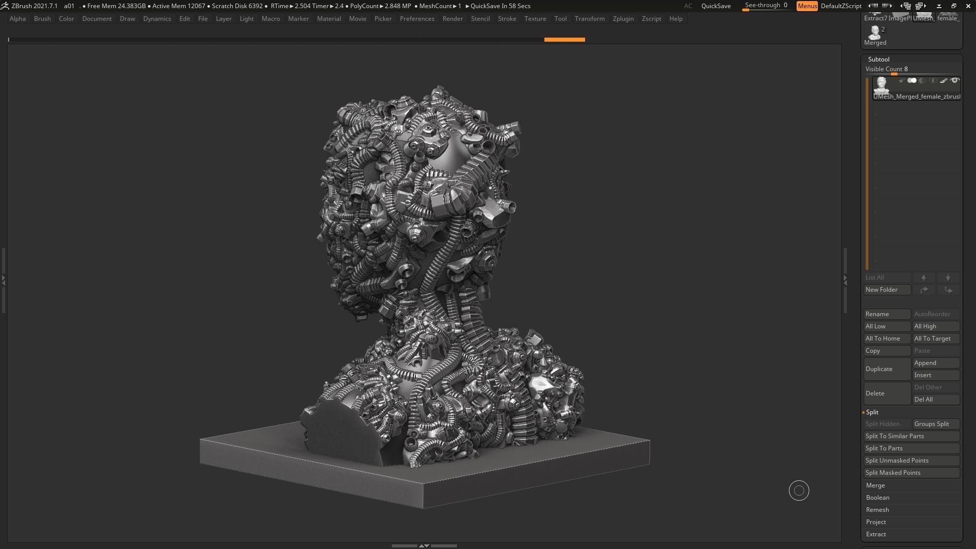 Female robot a01 3dprint model  3D print model_7