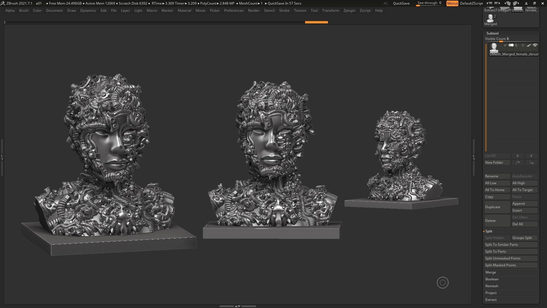 Female robot a01 3dprint model  3D print model_9