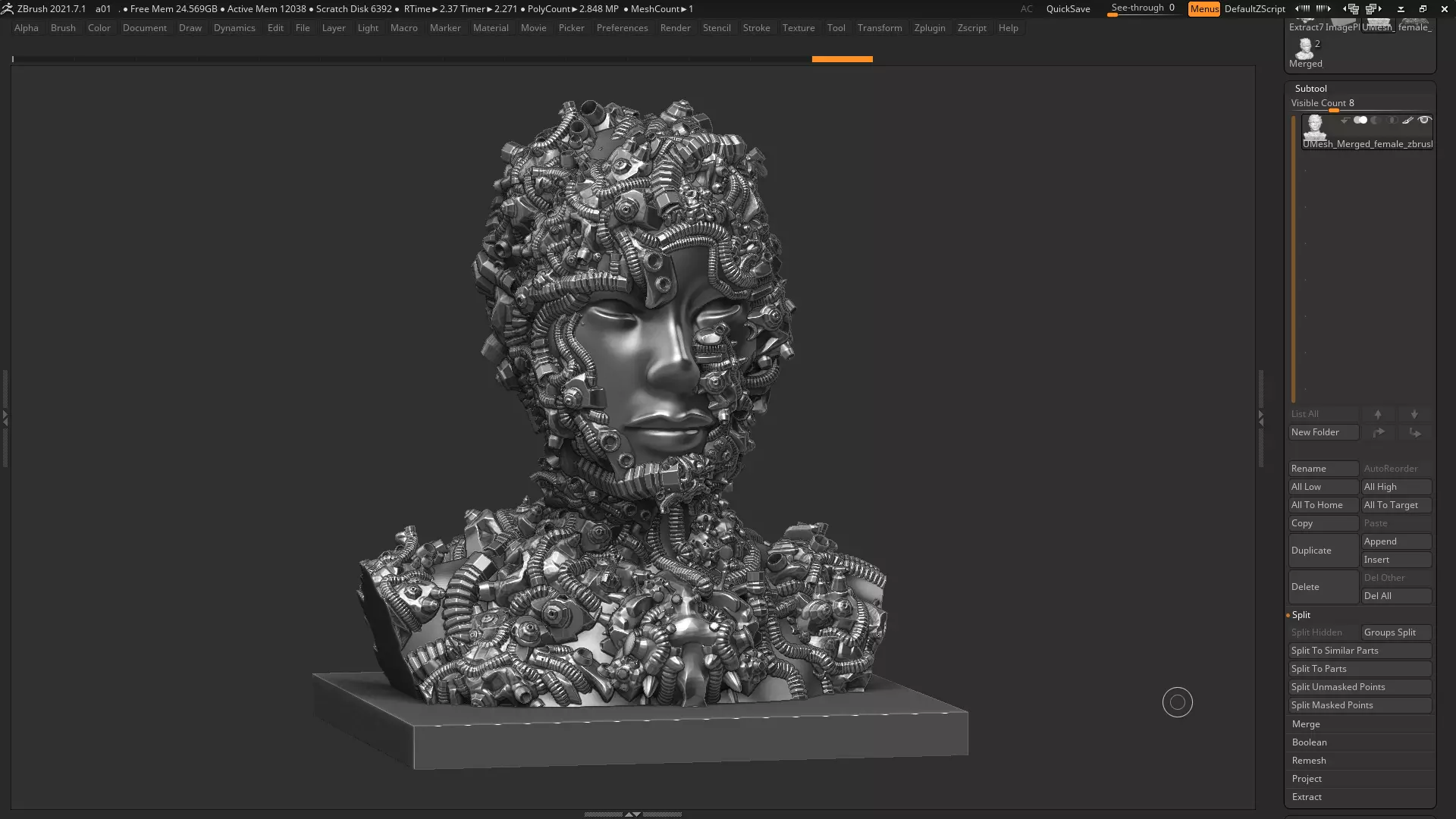 Female robot a01 3dprint model  3D print model_0