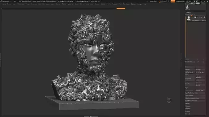 Female robot a01 3dprint model  3D print model