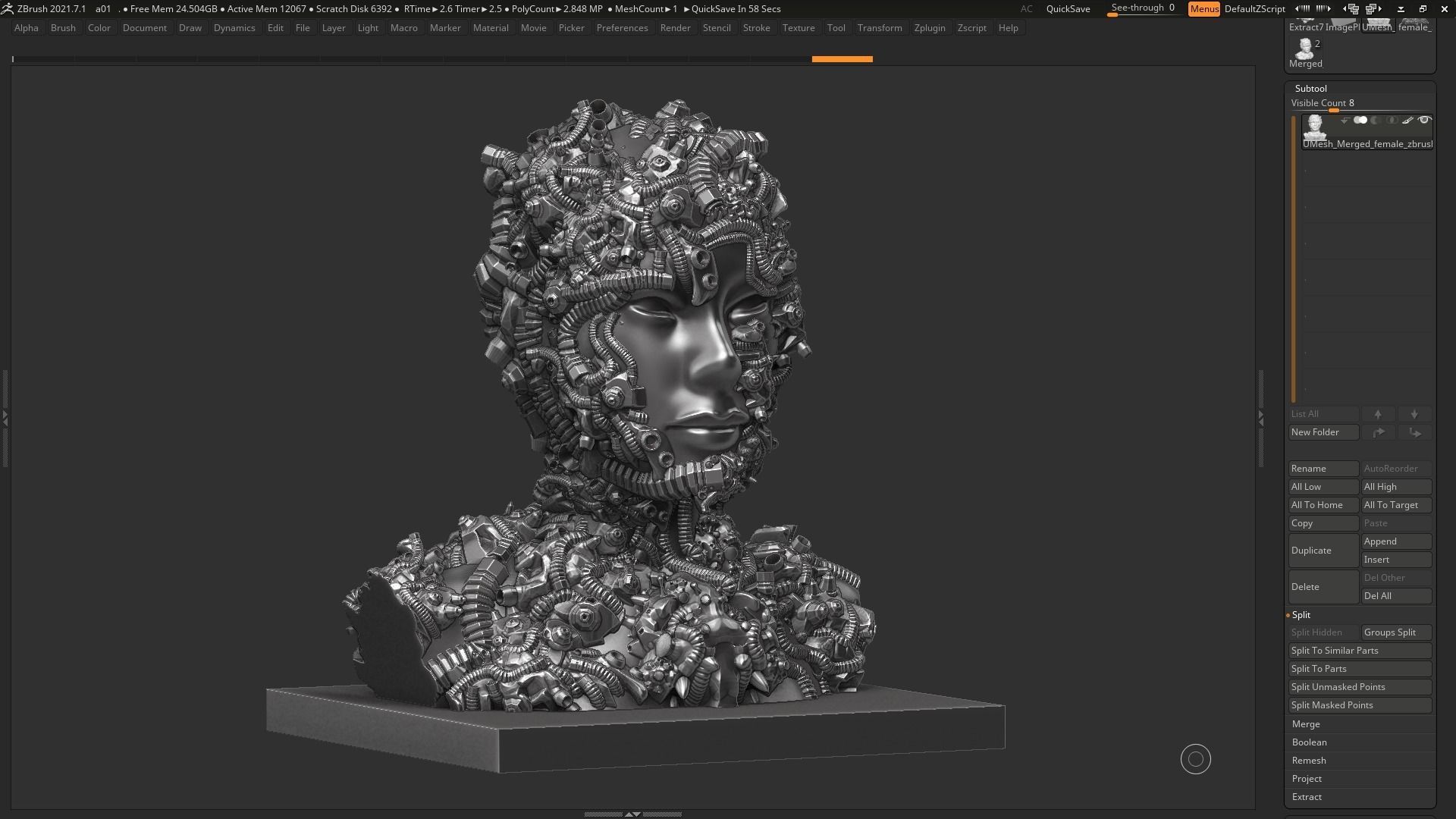 Female robot a01 3dprint model  3D print model_3