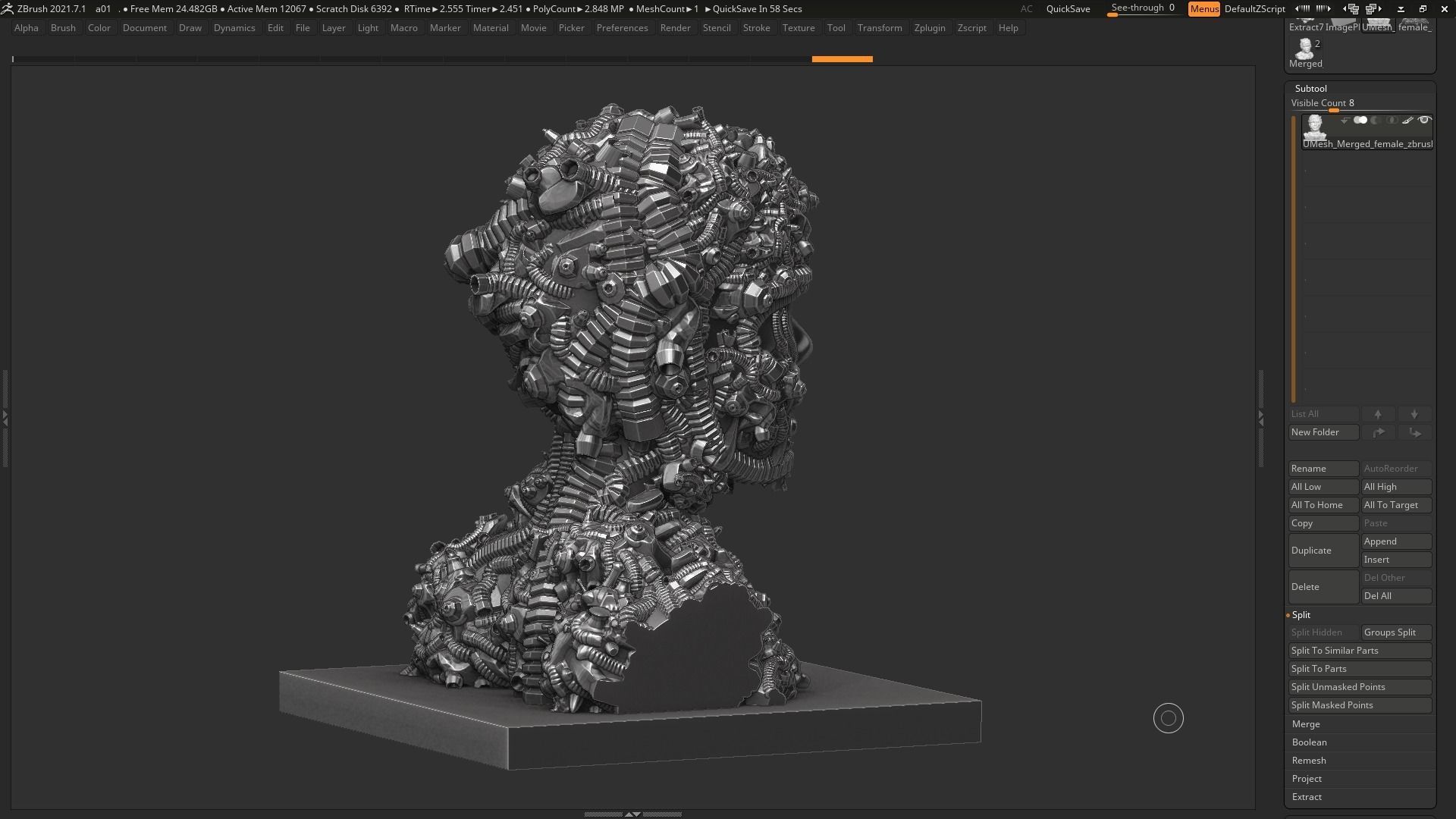 Female robot a01 3dprint model  3D print model_5