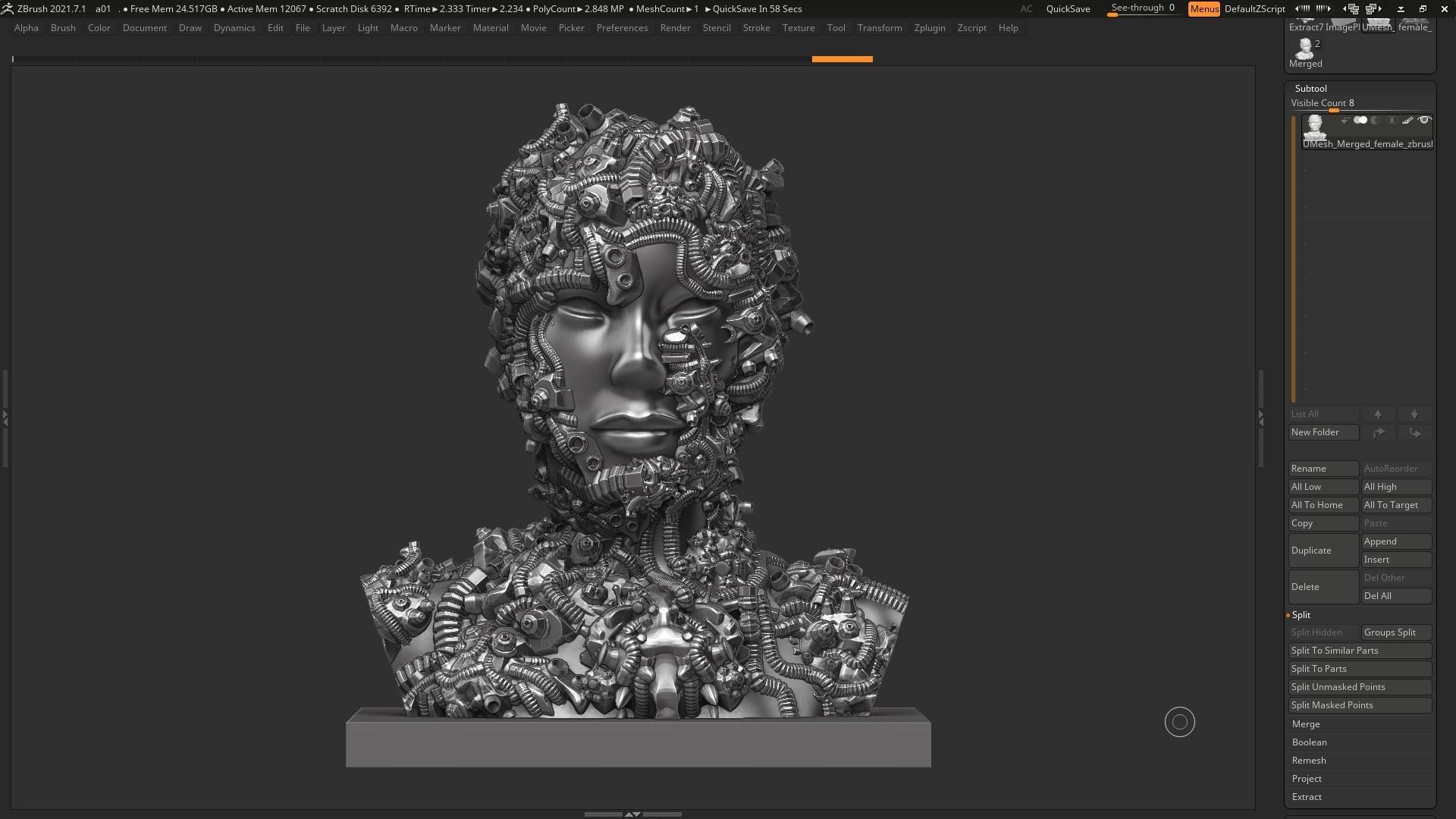 Female robot a01 3dprint model  3D print model_2