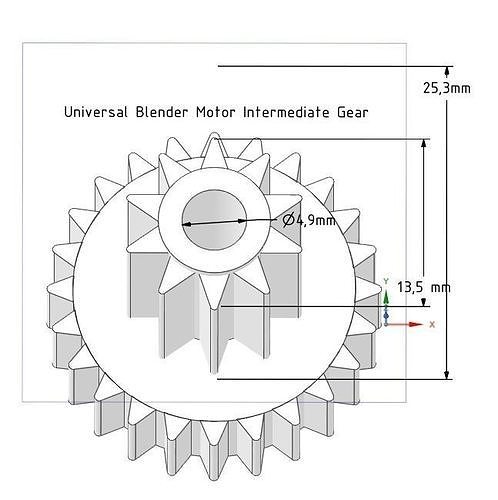 EDIT CREATION UNIVERSAL BLENDER MOTOR INTERMEDIATE GEAR 3D print model