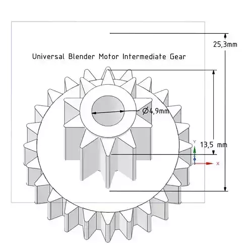 EDIT CREATION UNIVERSAL BLENDER MOTOR INTERMEDIATE GEAR 3D print model
