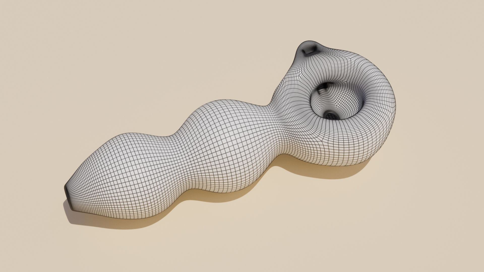 Bubble Cannabis Glass Pipe 3D Model 3D model_1