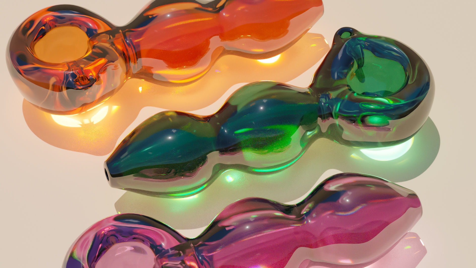 Bubble Cannabis Glass Pipe 3D Model 3D model_3