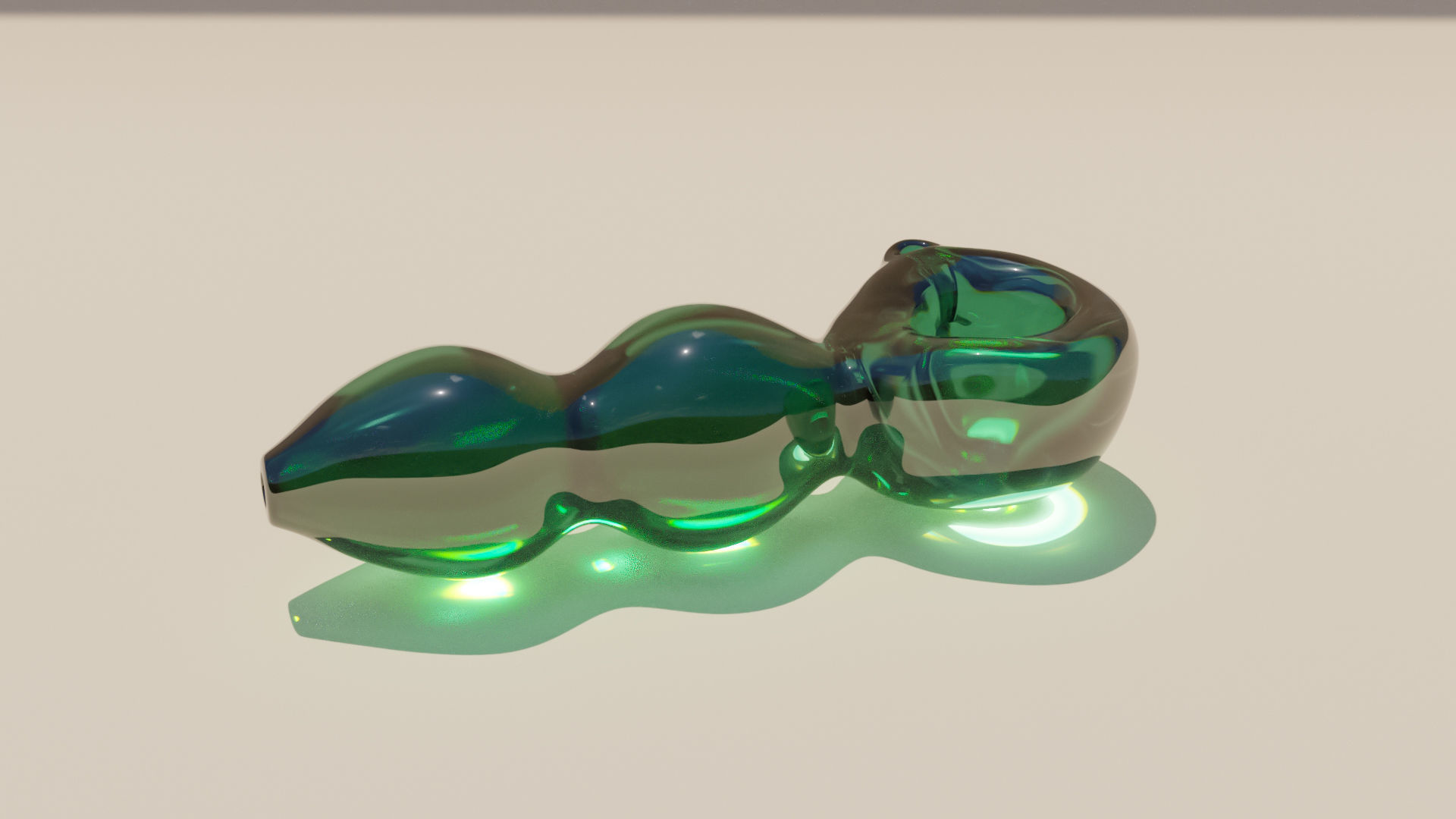 Bubble Cannabis Glass Pipe 3D Model 3D model_4