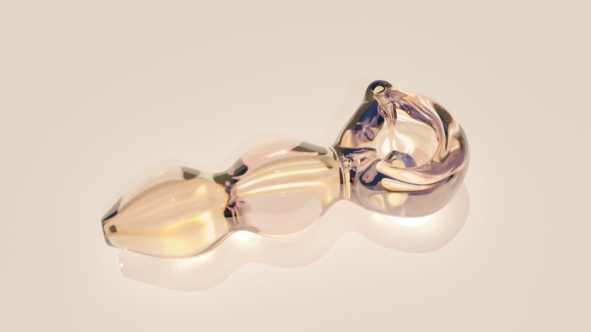 Bubble Cannabis Glass Pipe 3D Model 3D model_2